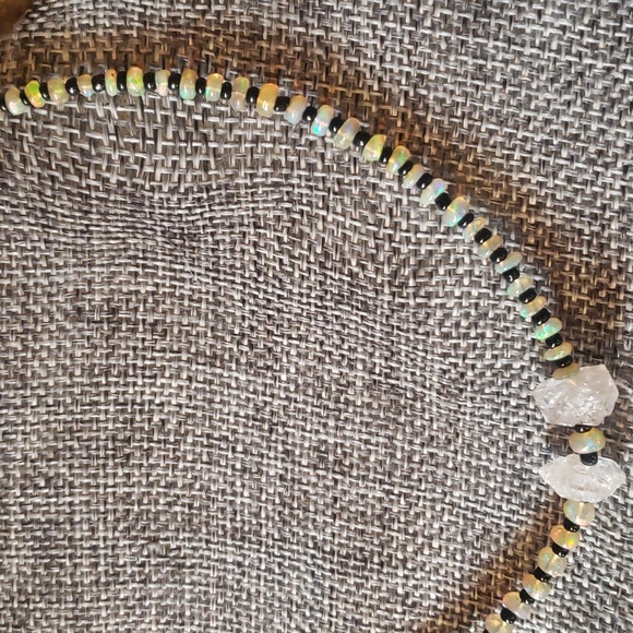 Aaa natural Ethiopian opal /925 and Herkimer diamond - Picture 4 of 8